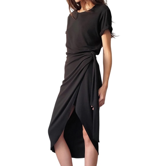 NWT’s🏷️ LBLC the Label Kelly Tulip-Hem Wrap Dress in Grey - Picture 1 of 1